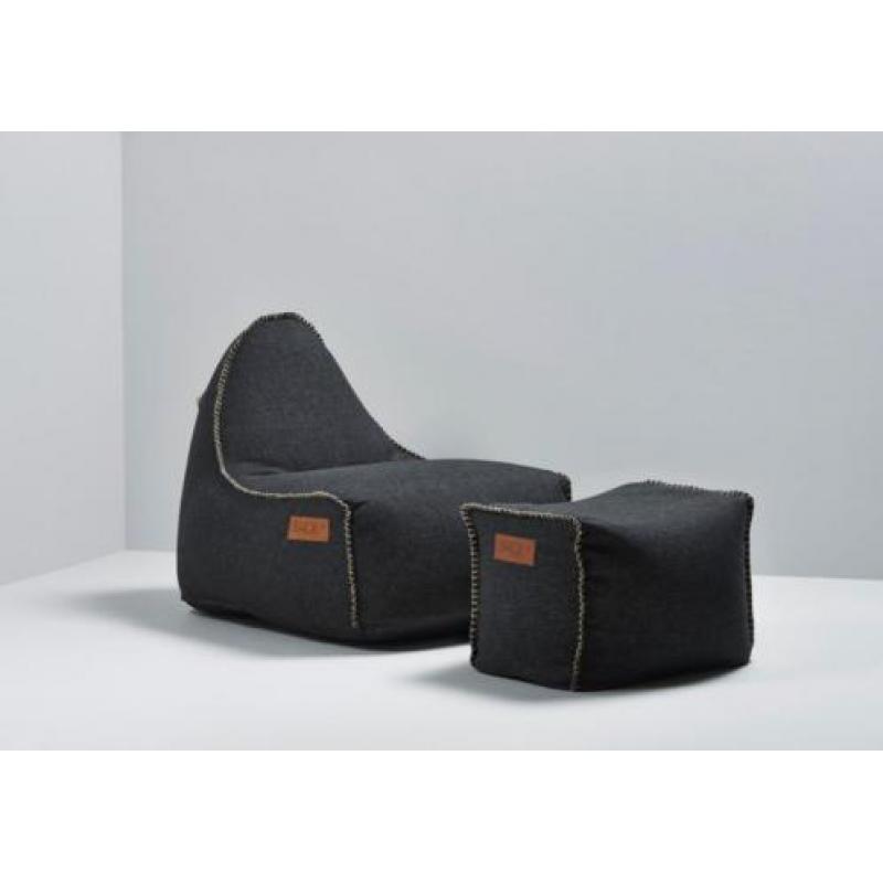 Sackit RETROit Poef Cobana Square Drum - Zwart