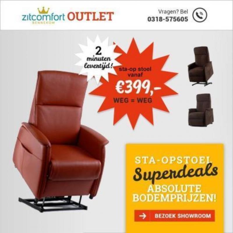 Sta Op Stoel Electrische Leer VA € 295,- Relaxstoel NIEUW