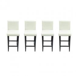 vidaXL Barkrukken modern kunstleer wit 4 st