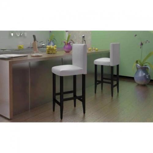 vidaXL Barkrukken modern kunstleer wit 4 st