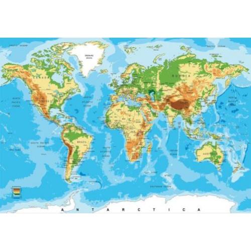 Wereldkaart fotobehang Atlas V3 Vliesbehang *Muurdeco4kids