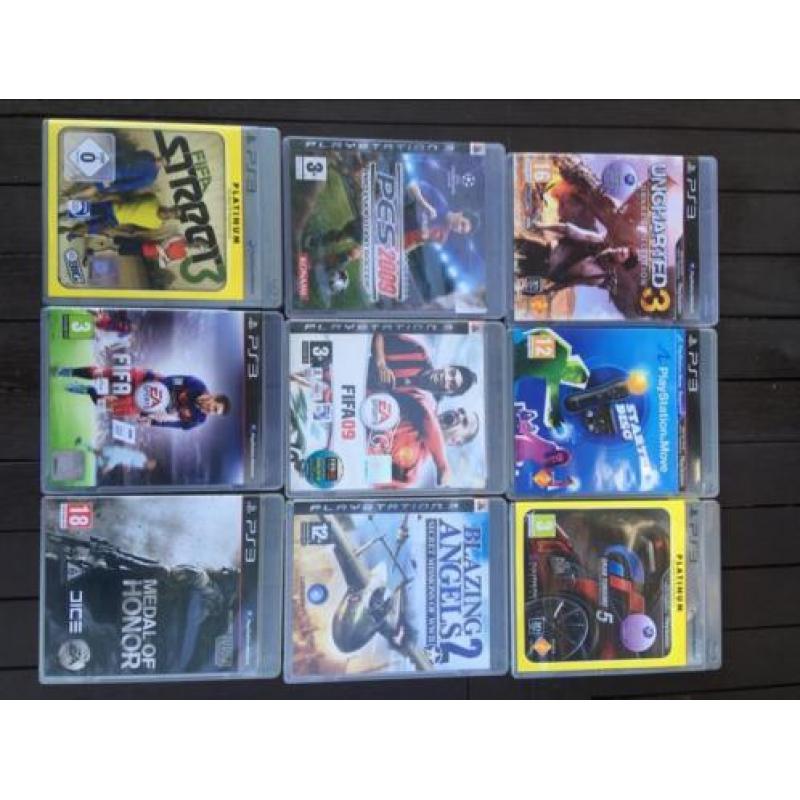 PS 3 spelcomputer 2504B met 20 Spellen