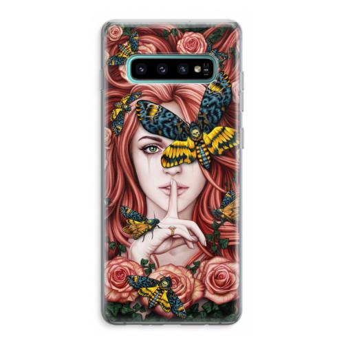 Lady Moth: Samsung Galaxy S10 Plus Transparant Hoesje