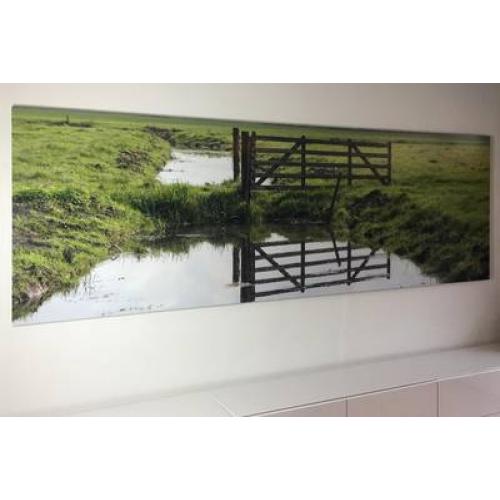 Foto verlijmd achter acrylaat 86x272 cm