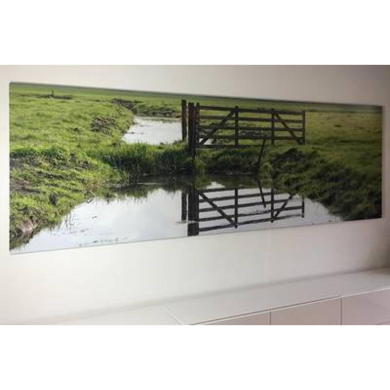 Foto verlijmd achter acrylaat 86x272 cm