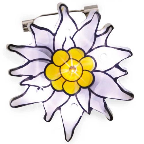 Edelweiss Oktoberfest broche met lichtje - Dames - Dirndl accessoires