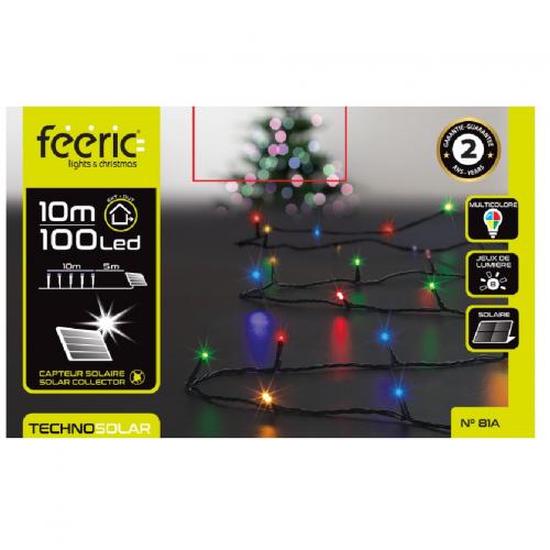 Feeric lights Lichtsnoer - gekleurd - 10m - 100 leds - solar
